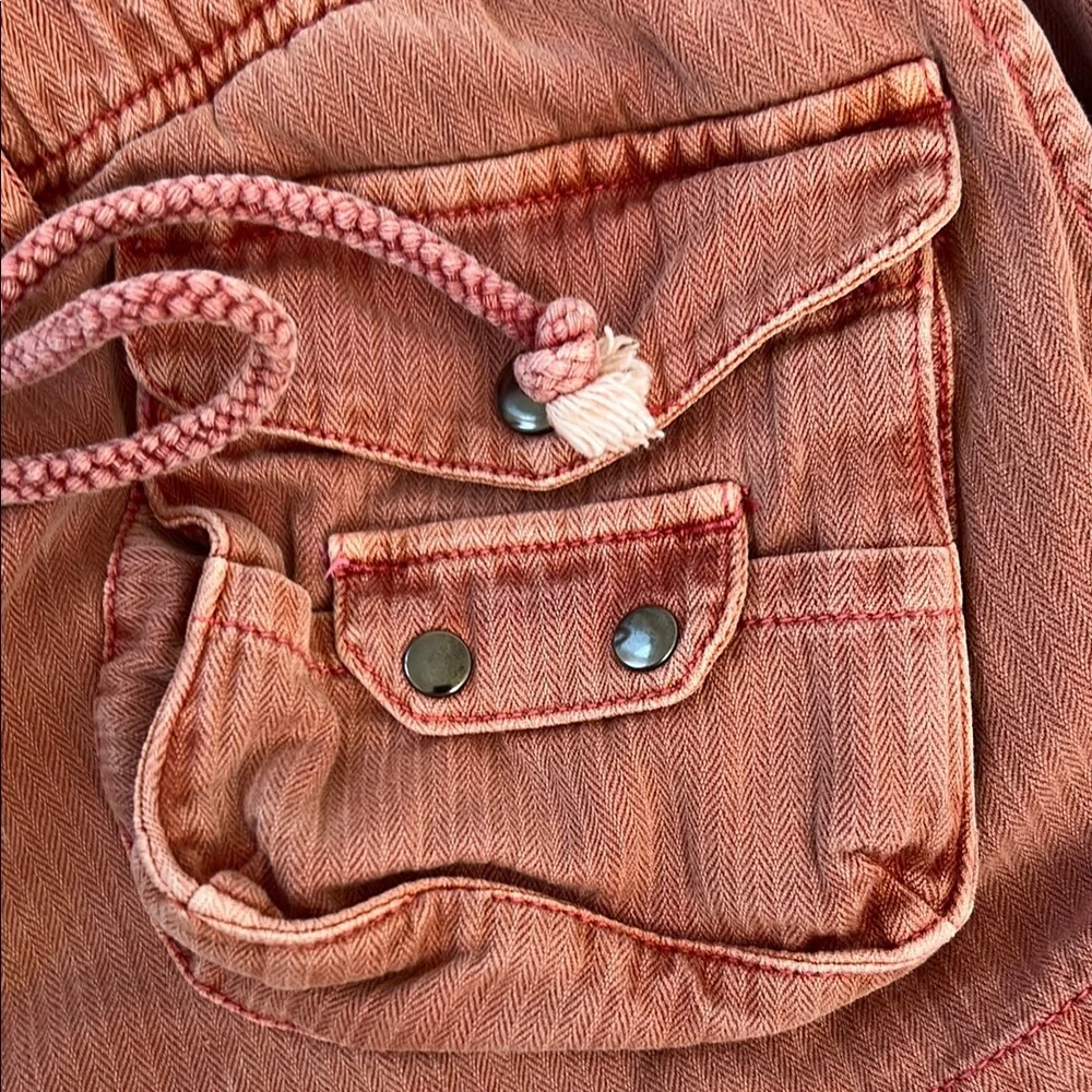Free People Rust Pink Corduroy Cargo Shorts